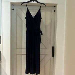 Navy jersey knit jumpsuit